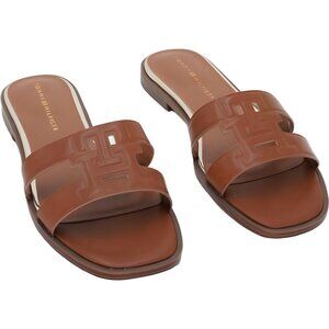 Tommy Hilfiger Terenz Logo Slide Sandals Brown US 8M